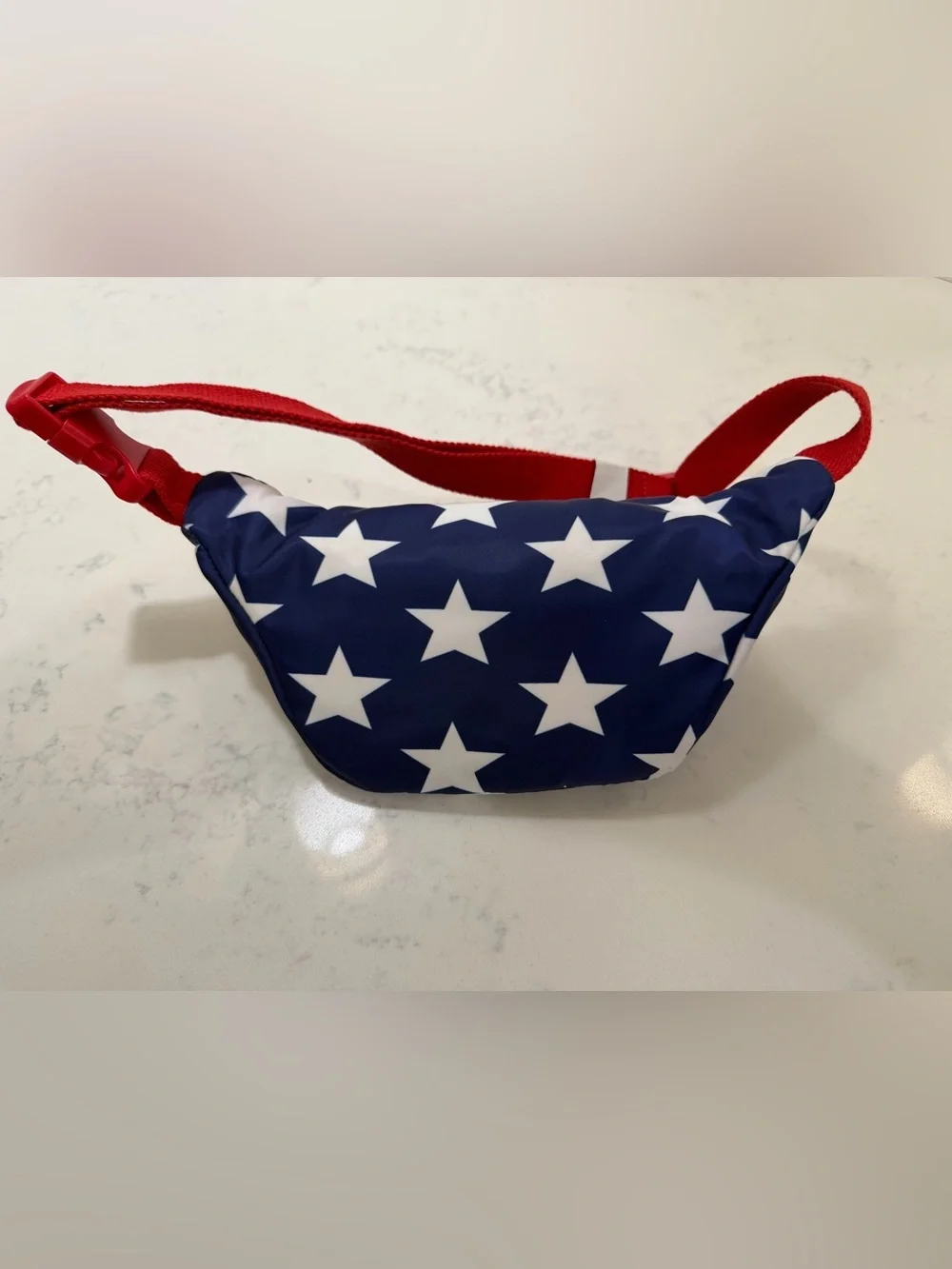 Forever 21 Kids Star Print Navy & White Fanny Pack with Red Strap